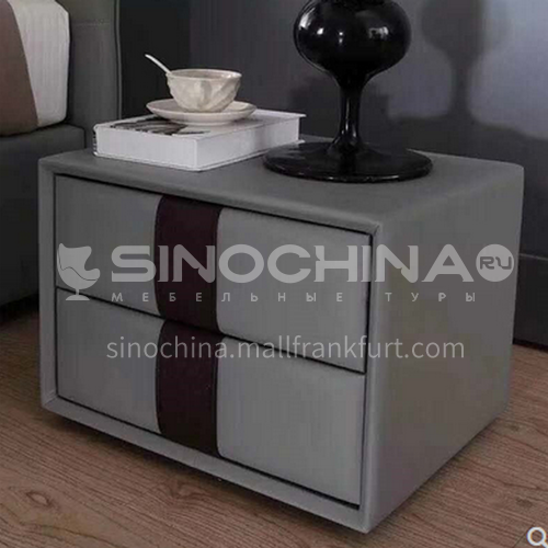 BC-B658- Postmodern light luxury and simple style, solid wood drawers, stainless steel feet, bedroom storage cabinets, light luxury and simple bedside tables